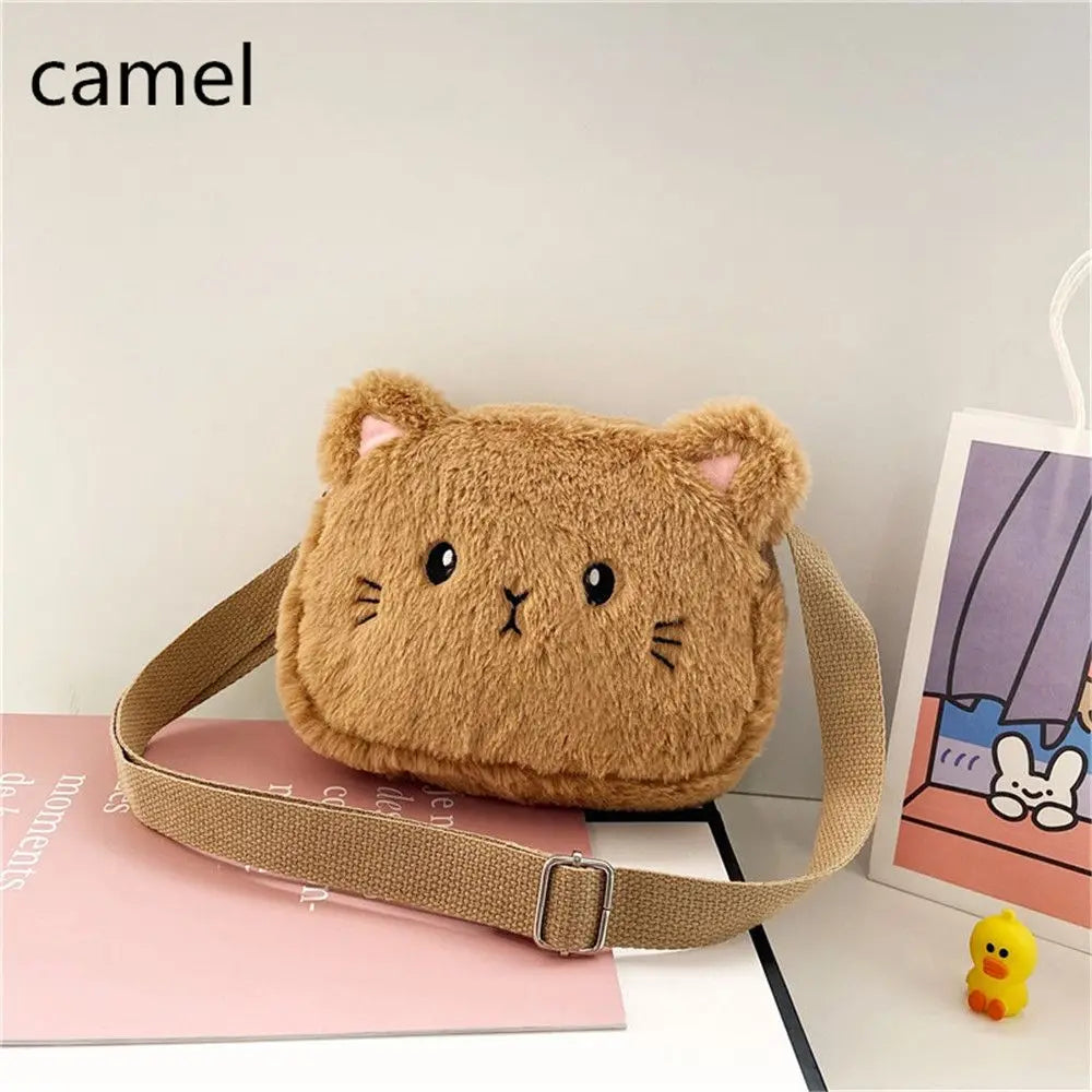 Children's Handbags Cute Shoulder Bag Cartoon Cat Soft  Bag Messenger Small Bags.