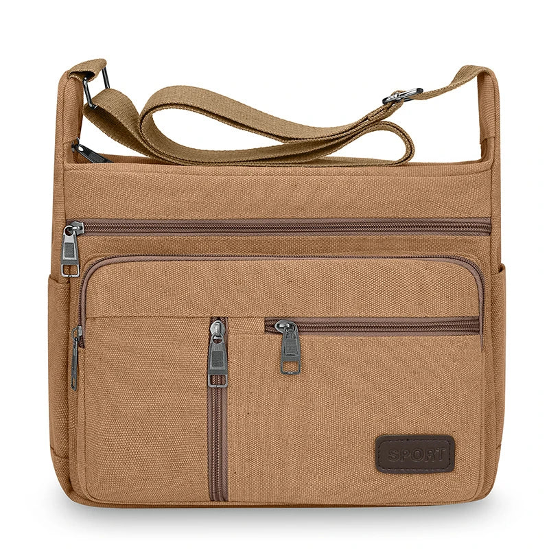 Men Canvas Shoulder Bags Casual Tote Travel Men's Crossbody Bag.