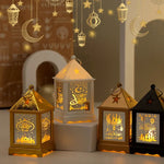 EID Mubarak Wind Lantern Ornaments Ramadan LED Portable Lamp Eid Al Adha Gifts Muslim Gurbang Ramadan Decoration for Home
