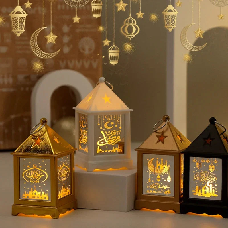 Wind Lantern Ornaments Ramadan LED Portable Lamp