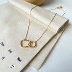 Two Round Shaped Necklaces Female Exquisite Geometric Chain Choker Neck Birthday Gift for Ladies Fashion Jewelry