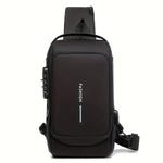 Men's anti-theft chest bag, fashionable motorcycle and casual sports sloping backpack.