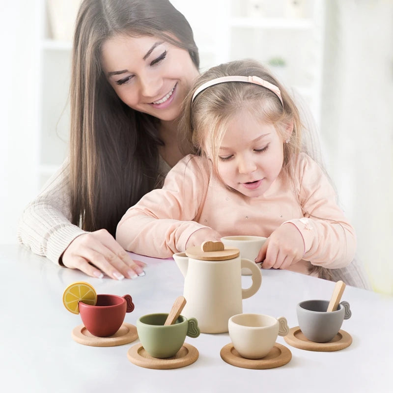 Wooden Toddler Tea Party Toys Set