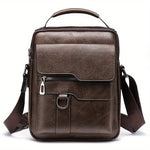 Brand Men Shoulder Bag for 9.7" iPad Men PU Leather Flaps Men's Crossbody Bags Business Flap Male Solid Messenger & Travel Bag
