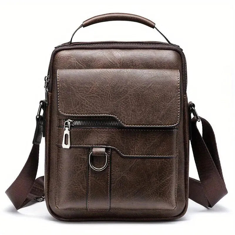 Brand Men Shoulder Bag for 9.7" iPad Men PU Leather Flaps Men's Crossbody Bags Business Flap Male Solid Messenger & Travel Bag