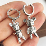 925 Sterling Silver Geometric Retro Bear Earrings for Women
