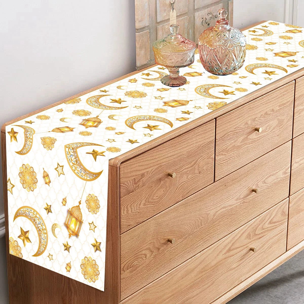 Ramadan Kareem Polyester Table Runner Decoration For Home Islamic Muslim Party Supplies Gift EID Mubarak