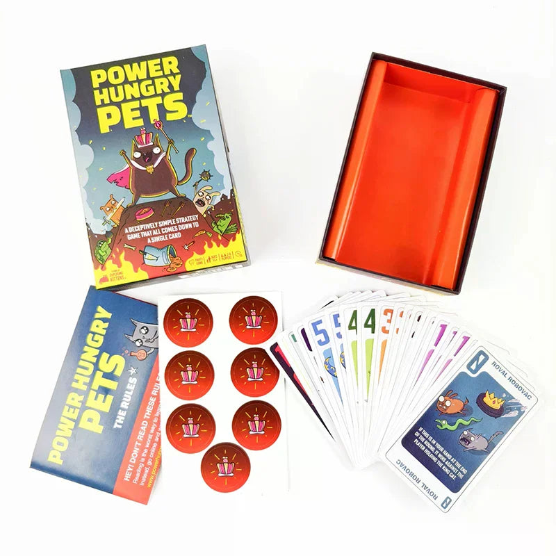 Power Hungry Pets Card Game Family Party Strategy Cards Games Board Game Cards Challenging Strategy Game