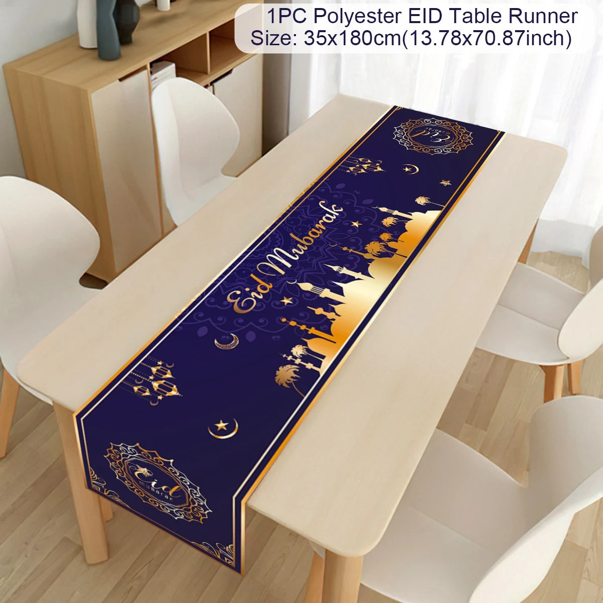 Ramadan Decor Table Runner EID Mubarak Decoration For Home Tablecloth Ramadan Kareem Islamic Muslim Party Eid Al Adha Gifts