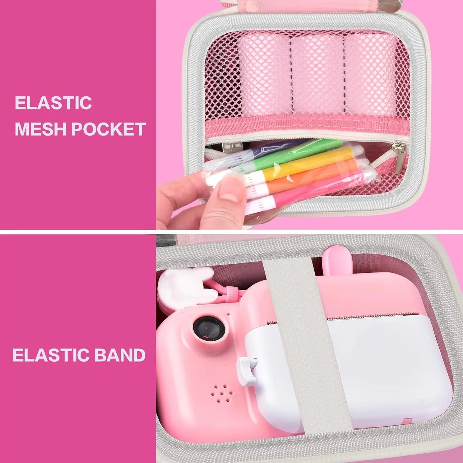 Kid Camera Case Compatible with Instant Camera Digital Video Cameras Storage Holder Bag for Girls (Only bag).