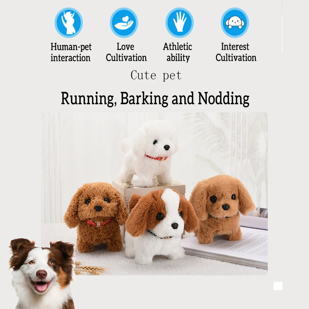 Pet Companion Battery Operated Toy Plush pet electronic interactive toy  walking barking wagging tail Simulation puppy