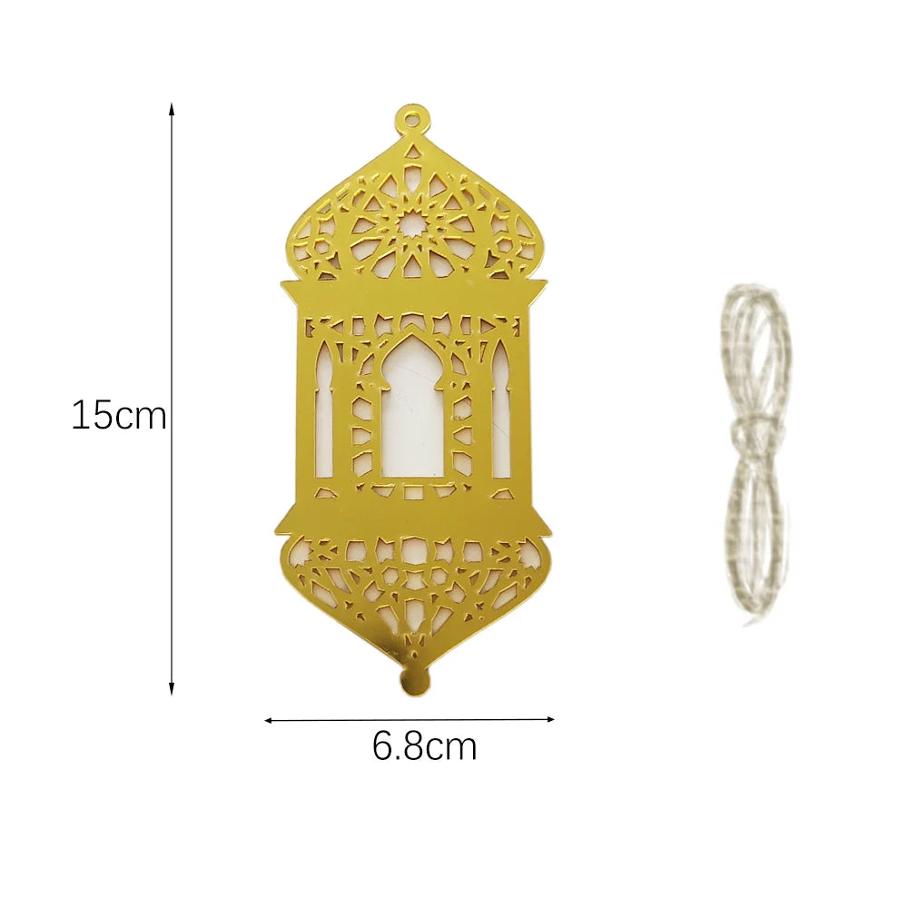 Ramadan Hanging Decoration Acrylic Eid Mubarak Moon Star Lantern