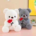 Wedding Rose Bear Plush Toy Cute Stuffed Animal Gift