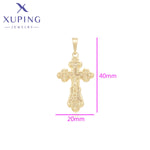 Jewelry Charm Cross Pendant Necklace of Light Gold Color Women Girls Exquisite Gift