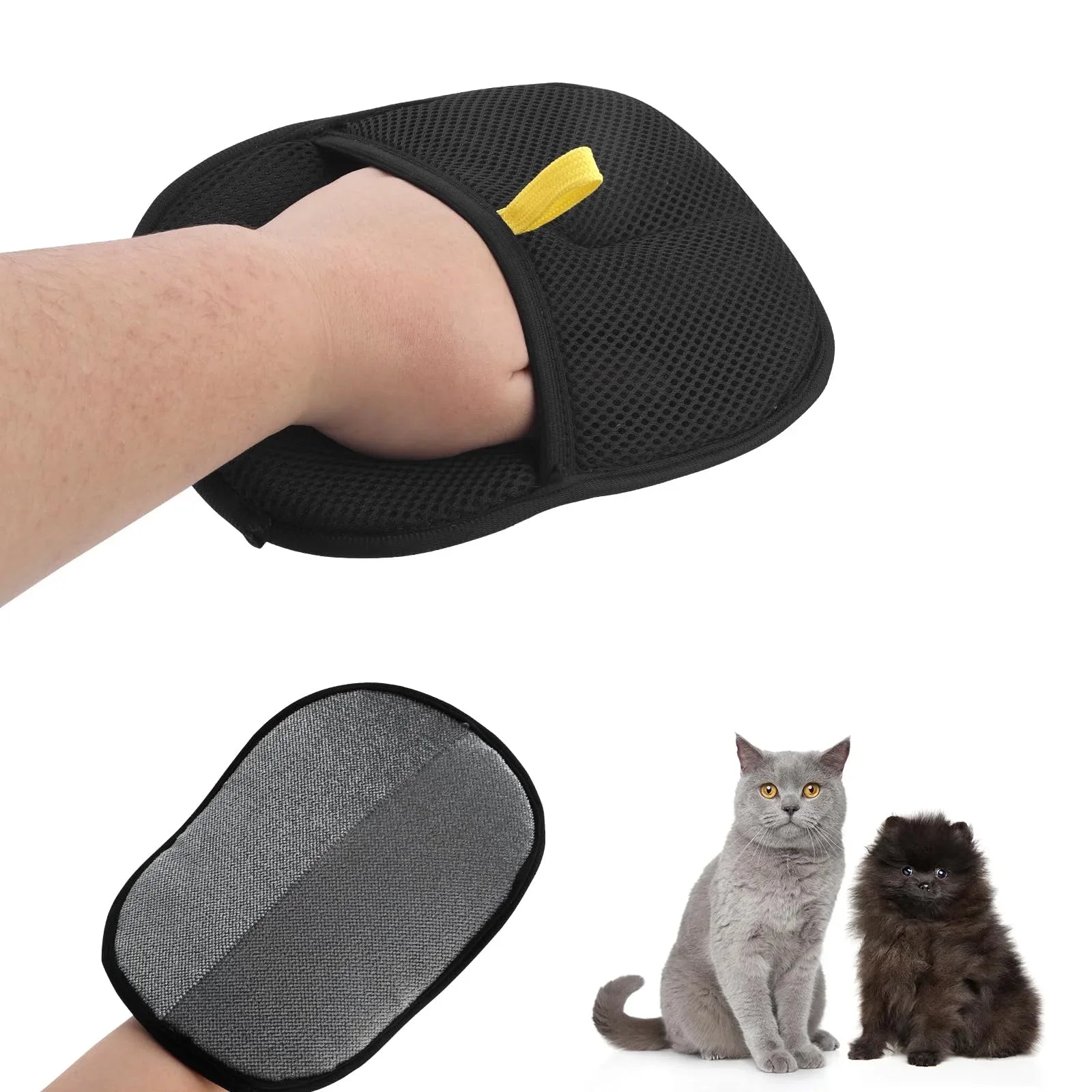 Pet Hair Removal Tool Reusable Static Gloves, Double-Sided Grooming Gloves for Pets, Removes Pet Fur Hair for Carpets