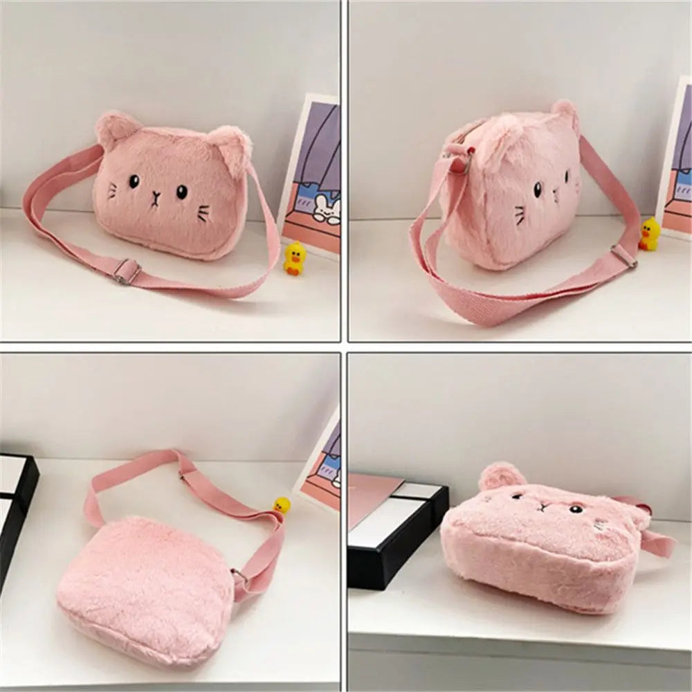 Children's Handbags Cute Shoulder Bag Cartoon Cat Soft  Bag Messenger Small Bags.