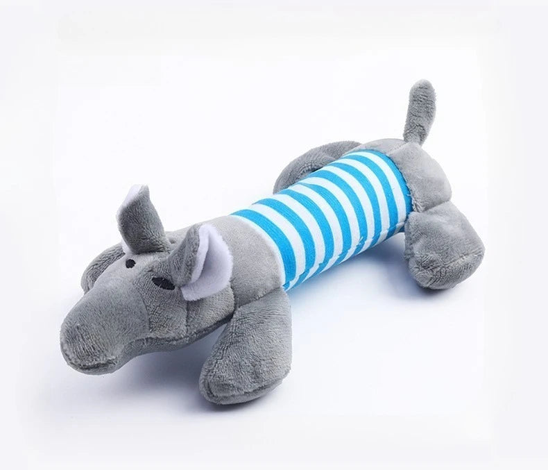 Pet Toys with Striped Plush Dog That Can Be Bitten Until They Soft They Grind Their Teeth and Play with Cats Pet Supplies