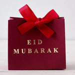 5-Piece Eid Gift Box Is Decorated with Ribbon Bows and Exquisite Paper Packaging, Suitable for Holiday Parties, and Can Hold Candies, Cookies, Jewelry