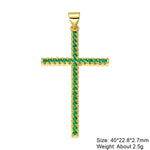 Religious Talisman Jewelry Accessories Handmade 18K Real Gold Plated Cz Paved Catholic Christian Cross