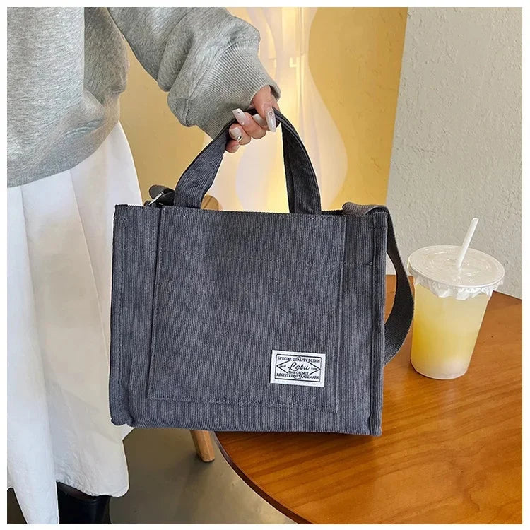 Fashionable Simple Women's Corduroy Crossbody Bag.