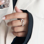 Question Mark Rings for Women Finger Ring Streetwear Adjustable Ring Party Anniversary Jewelry Gift