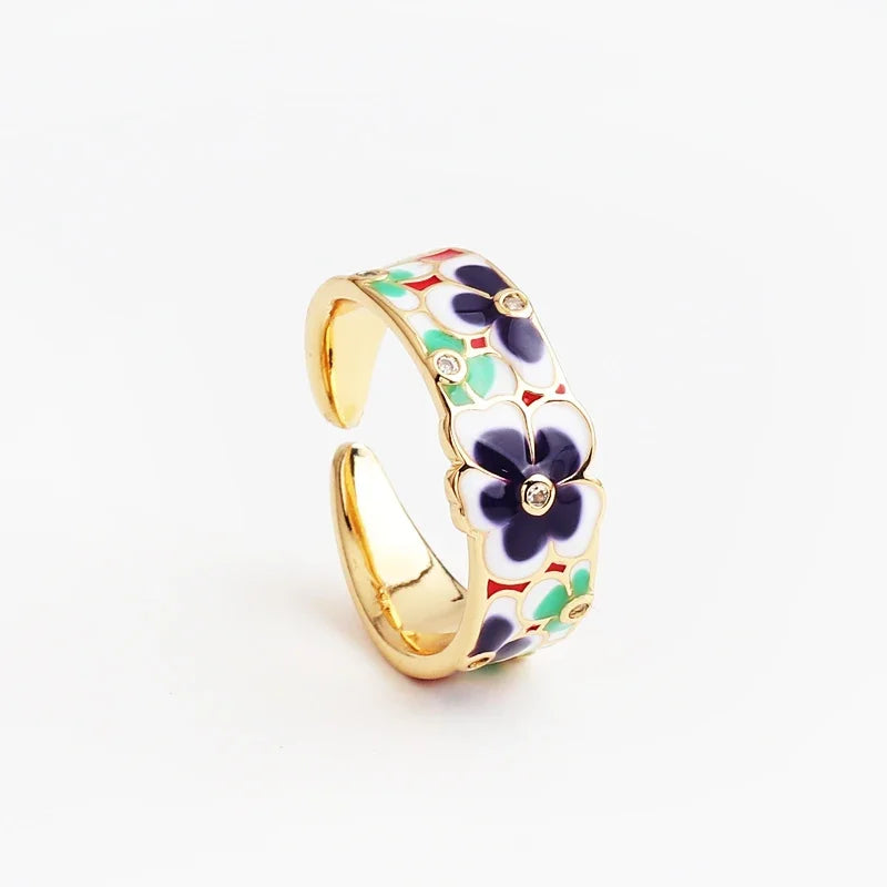 Rings For Women Creative Handmade Enamel Craft Women's Rings Jewelry Epoxy Craft Womens Rings