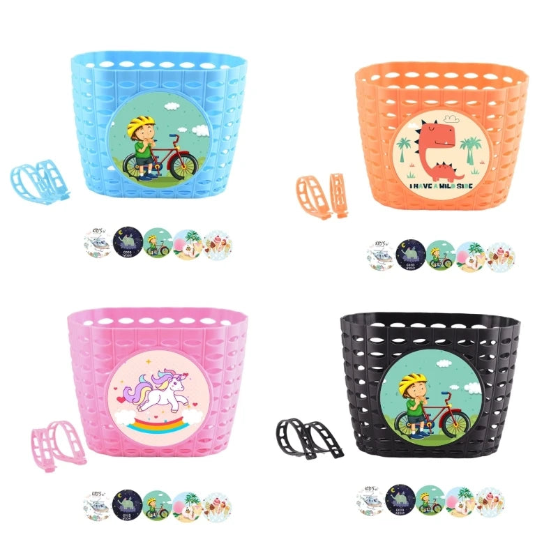 Kids Bike Basket for Boy Girl Front Bicylcles Handlebars Waterproof Basket with Fastens Strap.