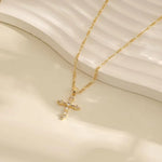Cross Jewelry Necklace for Women 14K Gold Plated Pendant Necklace Trendy Small Cross.
