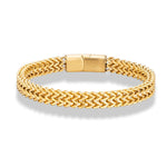 MKENDN 8MM Blue Stainless Steel Curb Chain Bracelet Men Women.