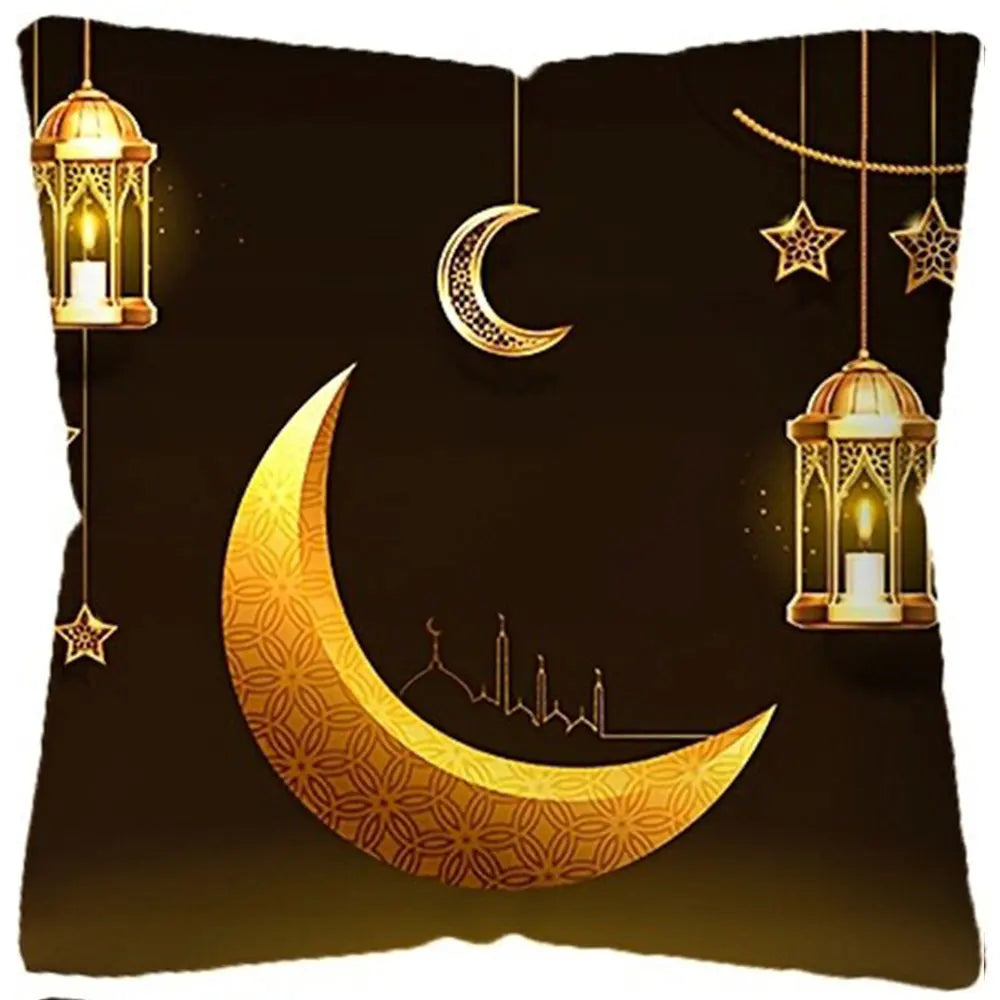 Ramadan Pretty Moon Print Pillowcase Nordic Home Decor Holiday Bedroom Living Room Polyester Cushion Cover
