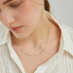 S925 Sterling Silver Necklaces For Women Simple Chain Fashion Minimalist Pendant Sparkling Birthday Gift