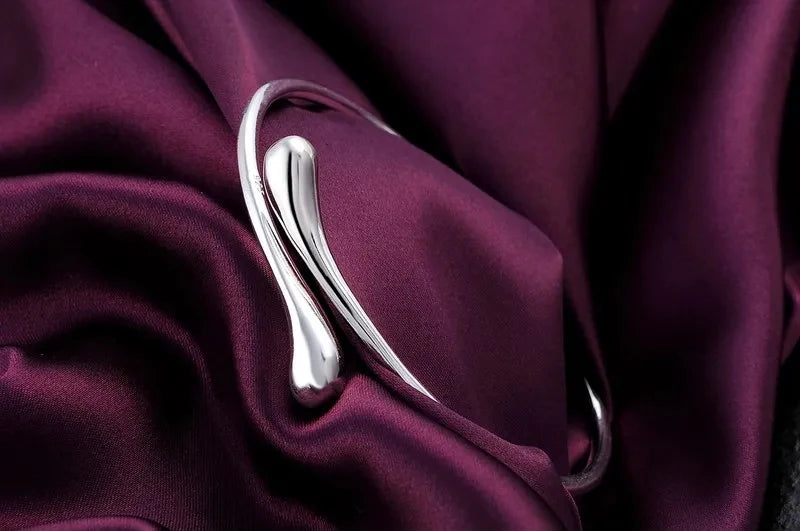 Charm 925 Sterling Silver Bracelets for Women fine Water droplets bangles lady Fashion Wedding Party Jewelry