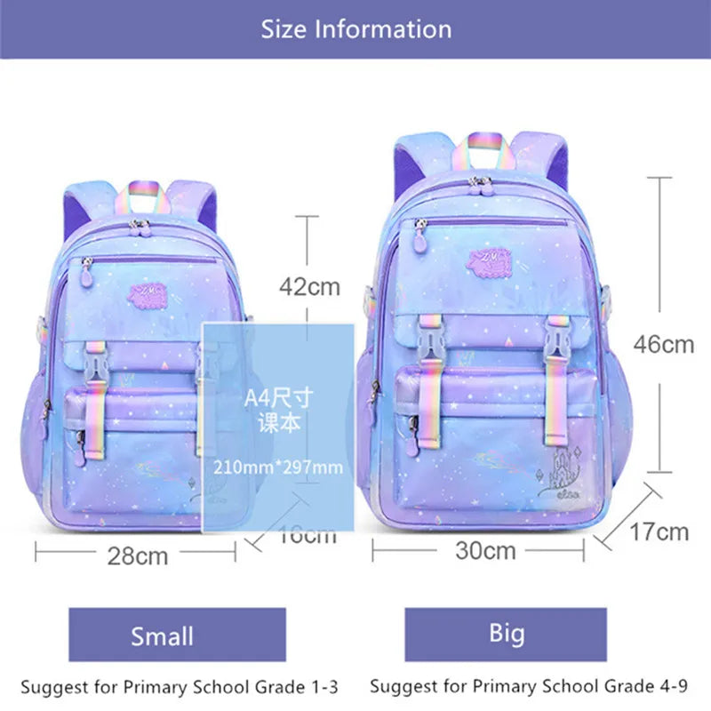 Kids Backpack for Girls School Bags for Middle School Students Waterproof Large Capacity Book Bag.