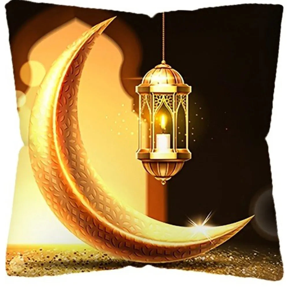 Ramadan Pretty Moon Print Pillowcase Nordic Home Decor Holiday Bedroom Living Room Polyester Cushion Cover