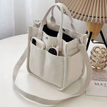 Small Canvas Tote Bag with Pockets Crossbody Bags for Women.