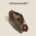 New women's handbag, trendy fashion, retro letter print, top-handle and shoulder bag.