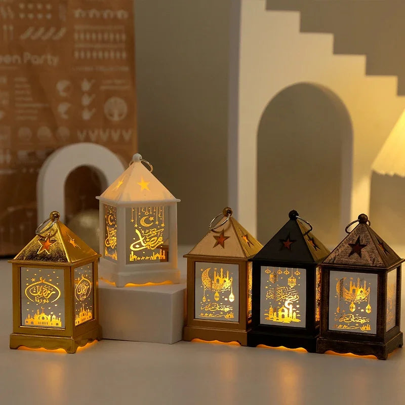 Wind Lantern Ornaments Ramadan LED Portable Lamp