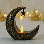 Ramadan Decoration 2026 LED Star Moon Candlestick Lamp