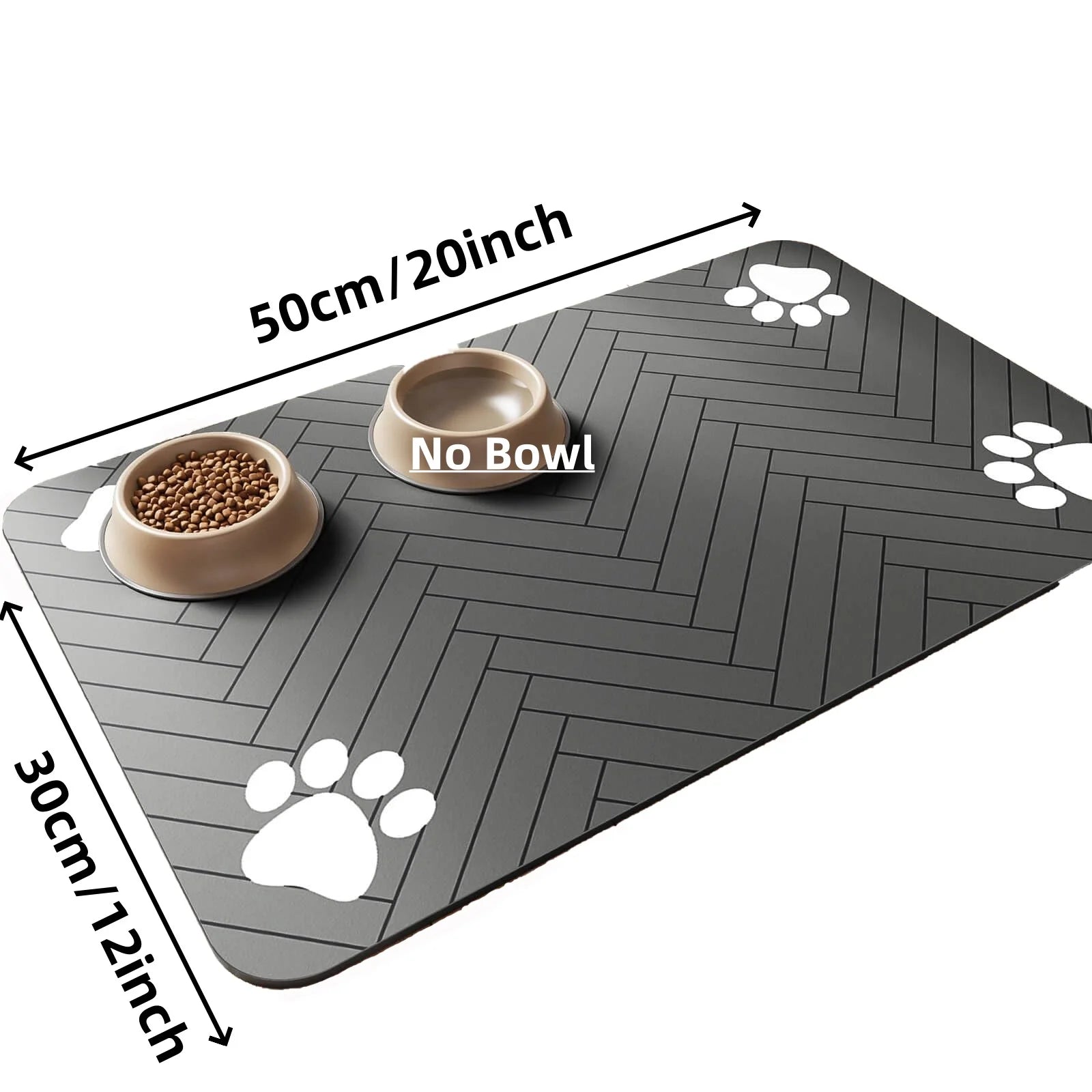 Pet Feeding Mat-Absorbent Placemat for Food and Water Bowl, with Waterproof Rubber Backing, Quick Dry Water Mat for Dog& Cat