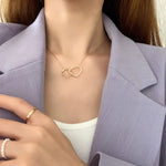 Two Round Shaped Necklaces Female Exquisite Geometric Chain Choker Neck Birthday Gift for Ladies Fashion Jewelry