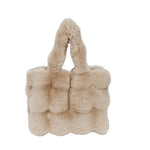 Ladies Hand-held Tote Bag Fashion Large Capacity Plush Crossbody Bags for Women.