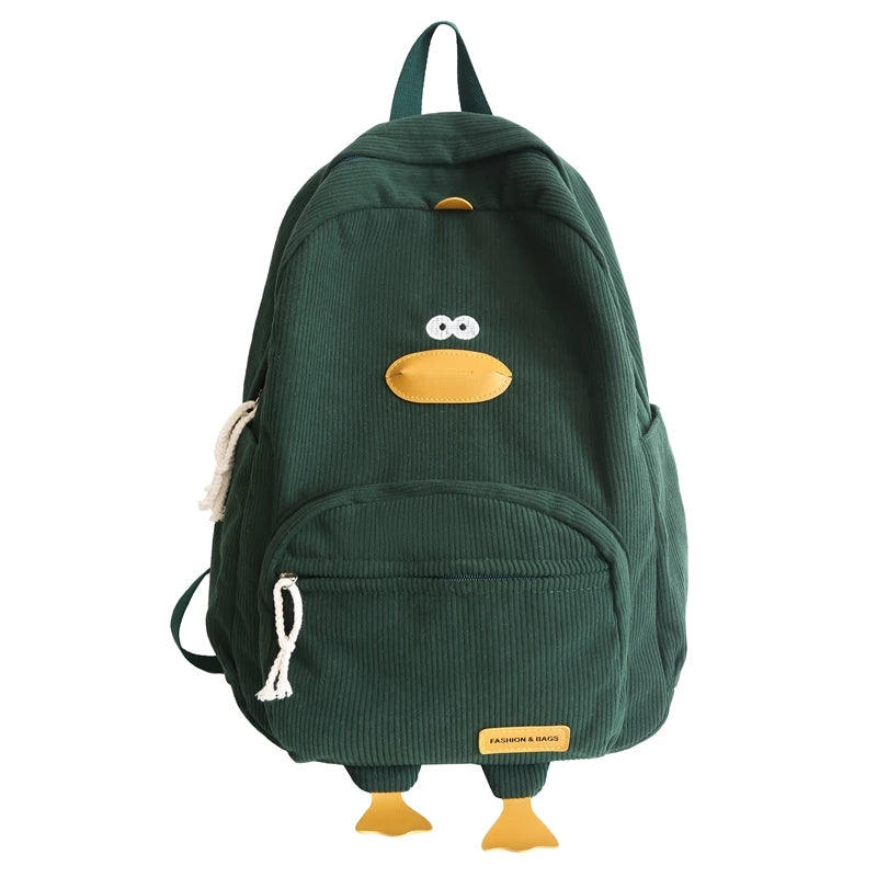 Cartoon Duck Kids Backpack Bag for Girls Boys Canvas Primary Student Children School Bags.