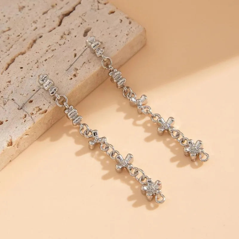 Cross Chain Necklace Bracelet Earrings for Women, Gold/Silver Trendy Dainty Design Jewelry Gifts for Her