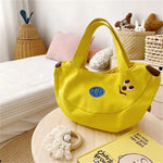 Hand Bag Cute Funny Banana Large Capacity Canvas Small Tote Bags Mother Kids Portable Shopping Purses Gift