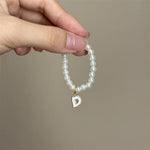 Mini Pendant Letter Pearl Necklace
