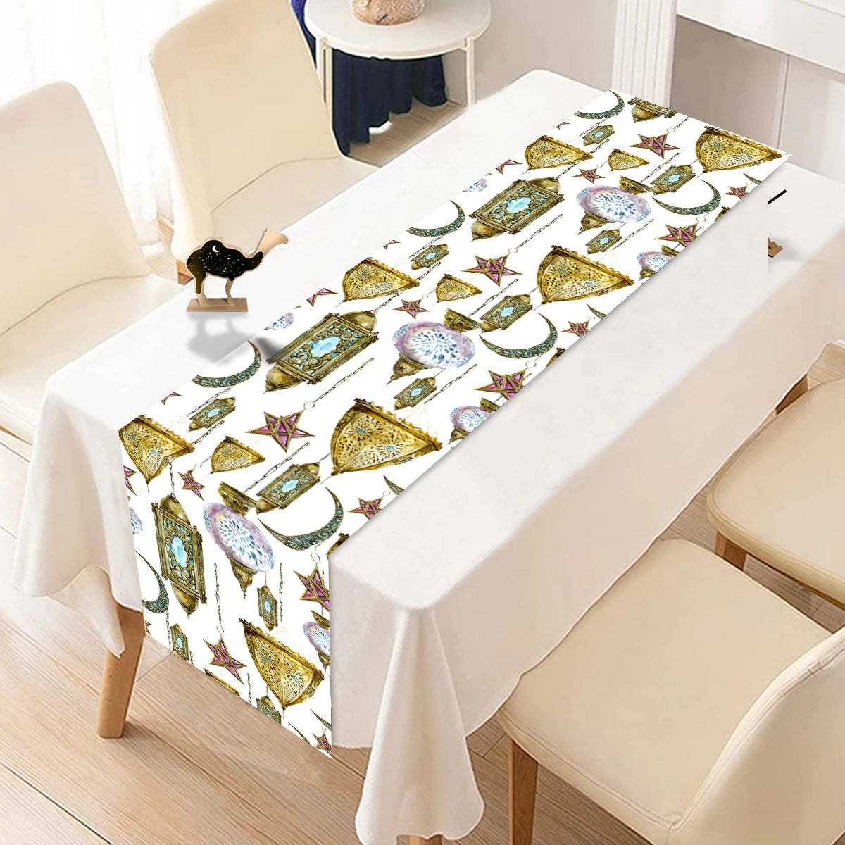 Ramadan Kareem Polyester Table Runner Decoration For Home Islamic Muslim Party Supplies Gift EID Mubarak