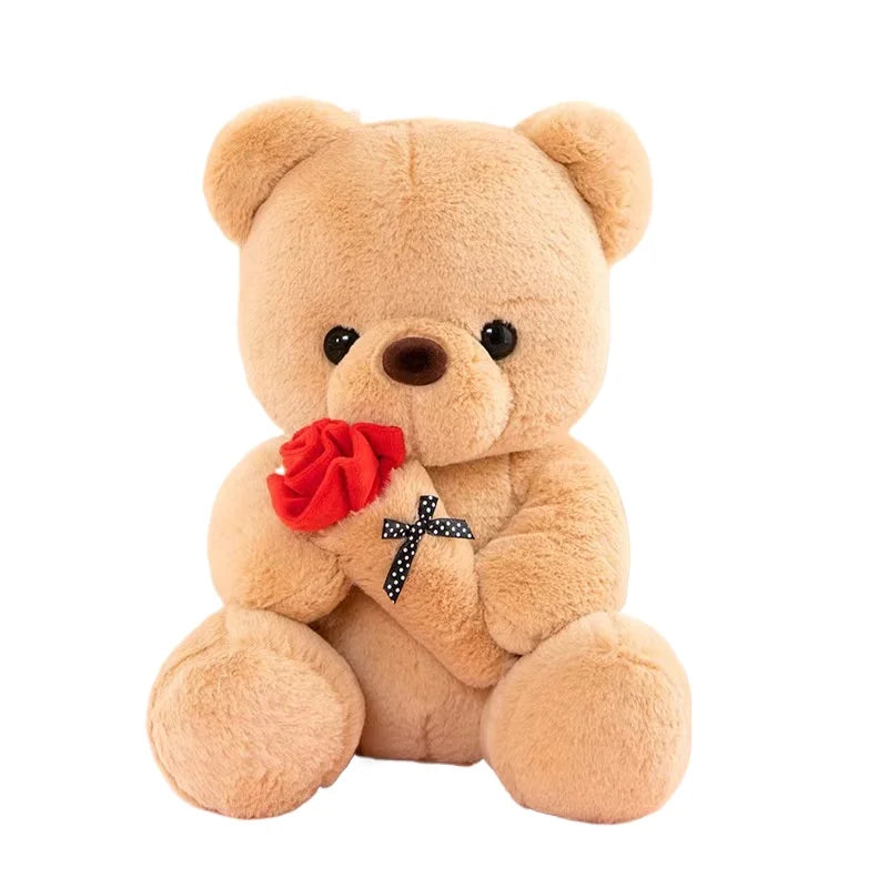 Wedding Rose Bear Plush Toy Cute Stuffed Animal Gift