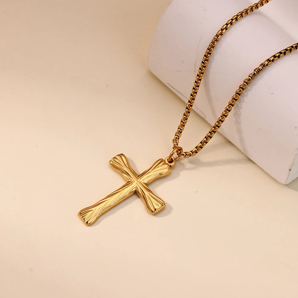 Waterproof Stainless Steel Creative Cross Pendant Necklace Exclusive for Men.