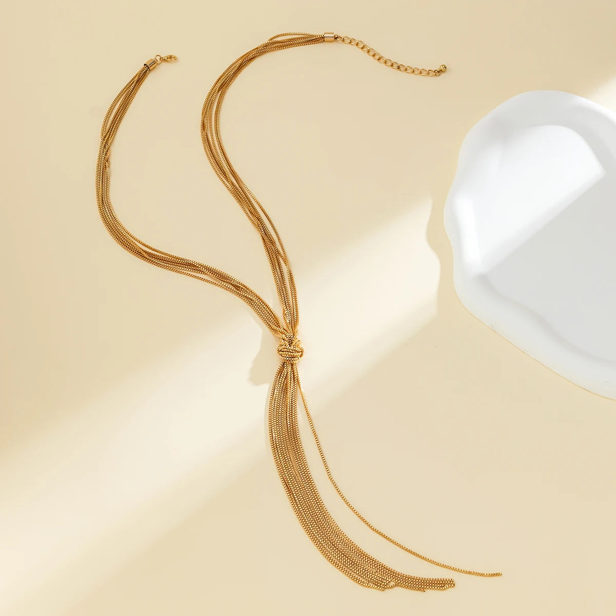 Long Chain Knotted Necklace for Women Trendy Charms Tassels Fashion Wedding Neck Jewelry Accessories