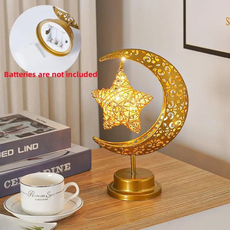 Ramadan Moon Led Light 2026 Eid Mubarak Decoration Metal Lamp